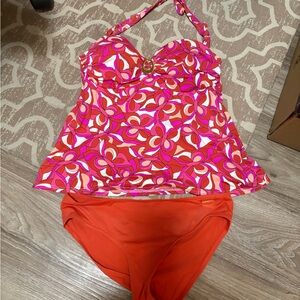 Vibrant Pink and Orange Bikini Set